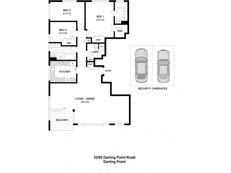 32/60 Darling Point Rd, Darling Point NSW 2027 Floorplan