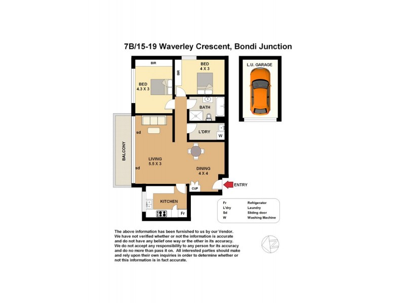 7B/15-19 Waverley Cres, Bondi Junction NSW 2022 Floorplan