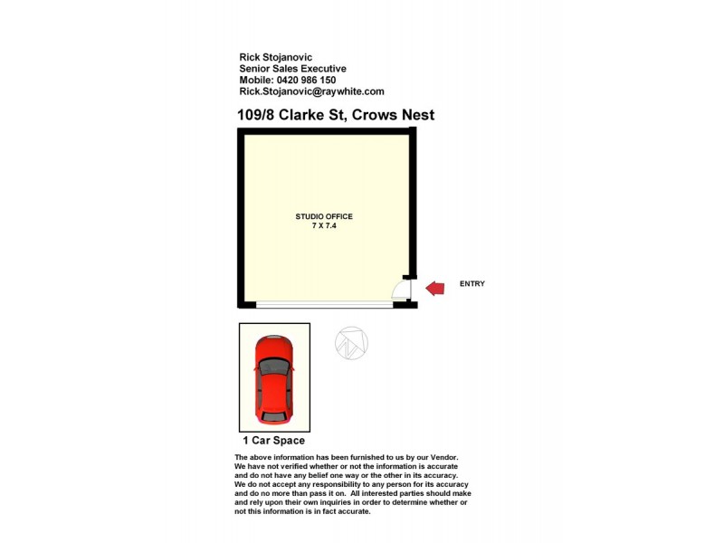 109/8 Clarke Street, Crows Nest NSW 2065 Floorplan