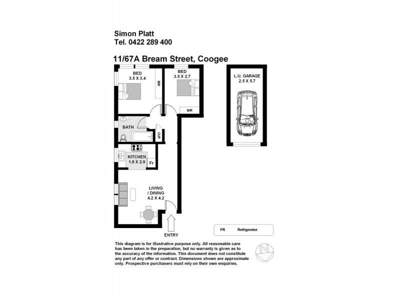 11/67A Bream Street, Coogee NSW 2034 Floorplan