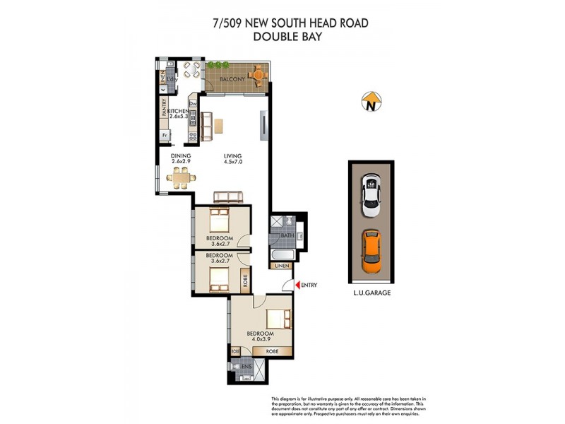 7/509 – 511 New South Head Road, Double Bay NSW 2028 Floorplan