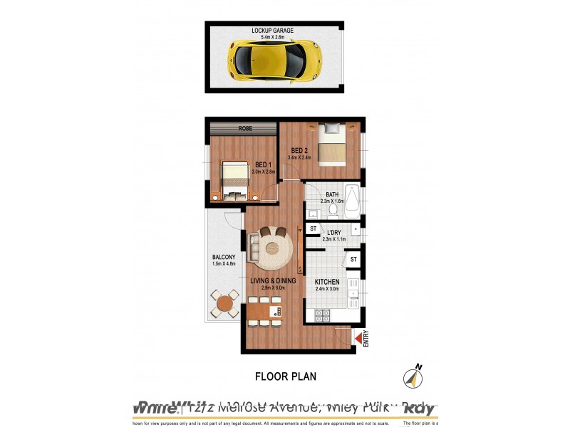 Unit 12/2 Melrose Avenue, Wiley Park NSW 2195 Floorplan