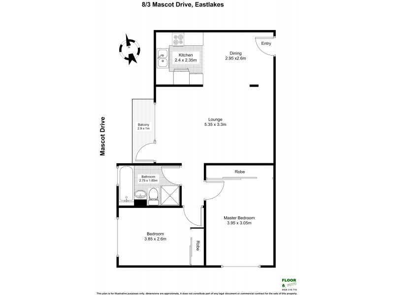 Unit 8 3 Mascot Drive, Eastlakes NSW 2018 Floorplan