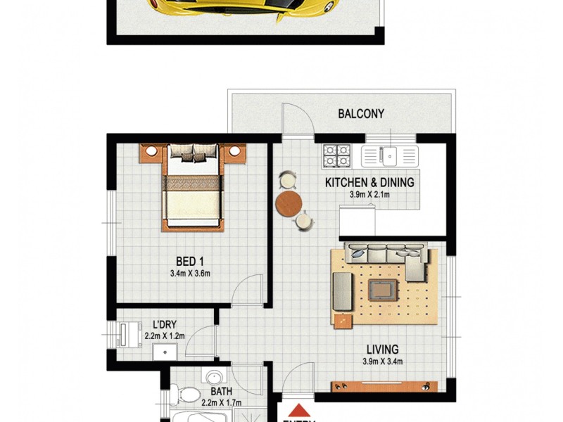8/50. Colin Street, Lakemba NSW 2195 Floorplan