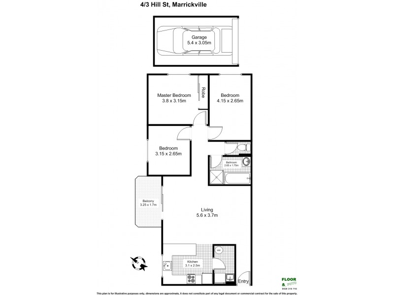4/3 Hill Street, Marrickville NSW 2204 Floorplan