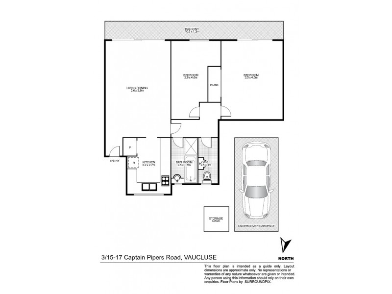 3/15-17 Captain Pipers Road, Vaucluse NSW 2030 Floorplan