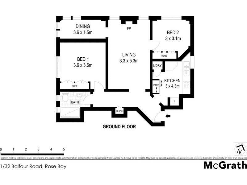 1/32 Balfour Road, Rose Bay NSW 2029 Floorplan