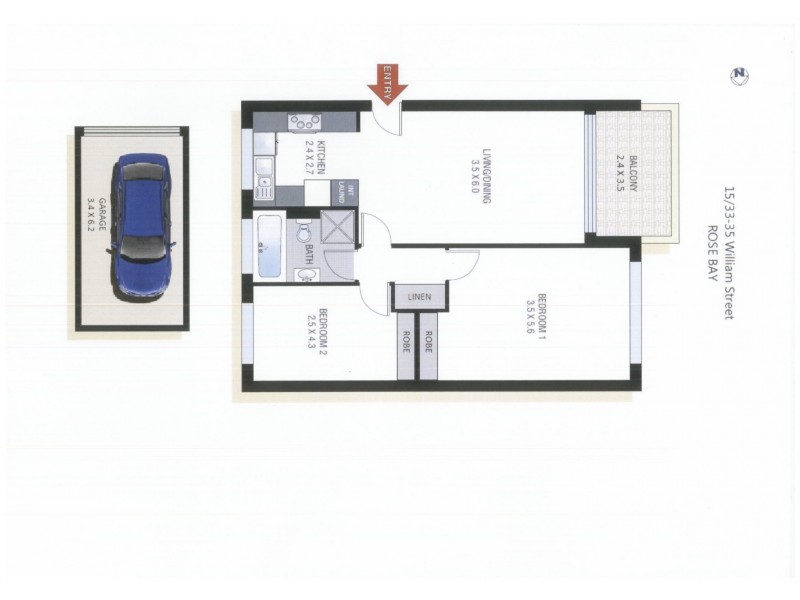 15/33 William Street, Rose Bay NSW 2029 Floorplan