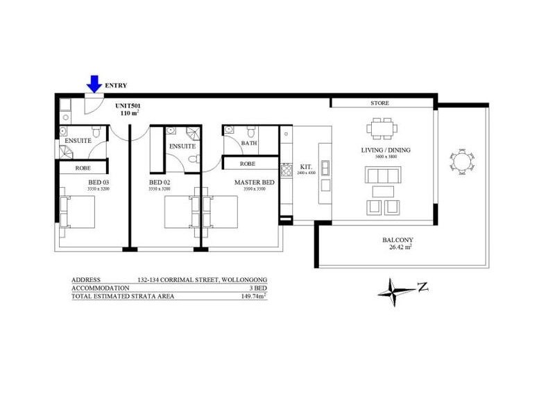501/30 Burelli Street, Wollongong NSW 2500 Floorplan