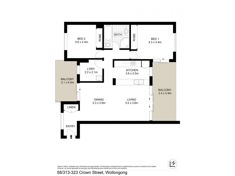 58/313-323 Crown St, Wollongong NSW 2500 Floorplan