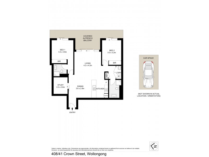 408/41 Crown Street, Wollongong NSW 2500 Floorplan