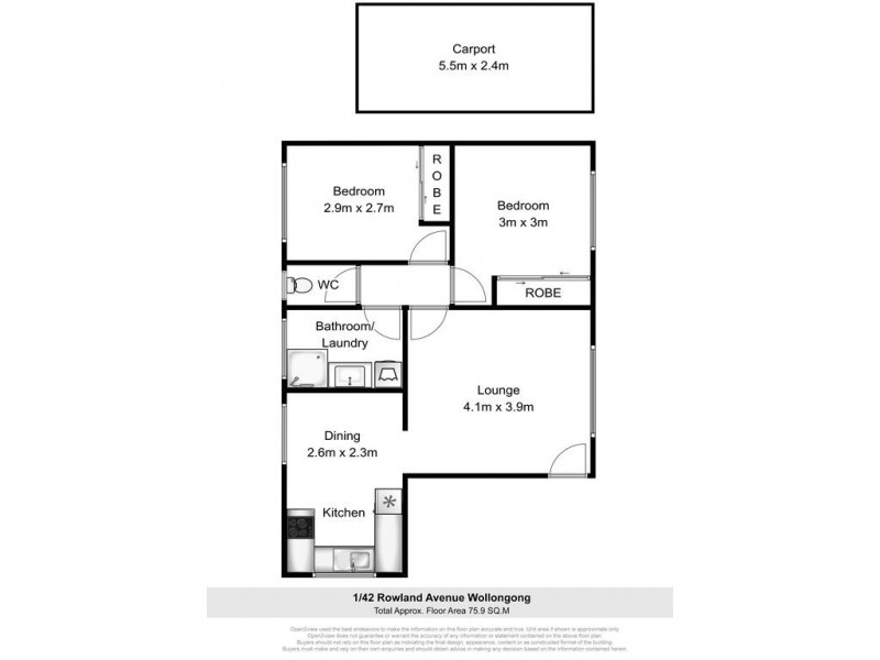 1/42 Rowland Avenue, Wollongong NSW 2500 Floorplan