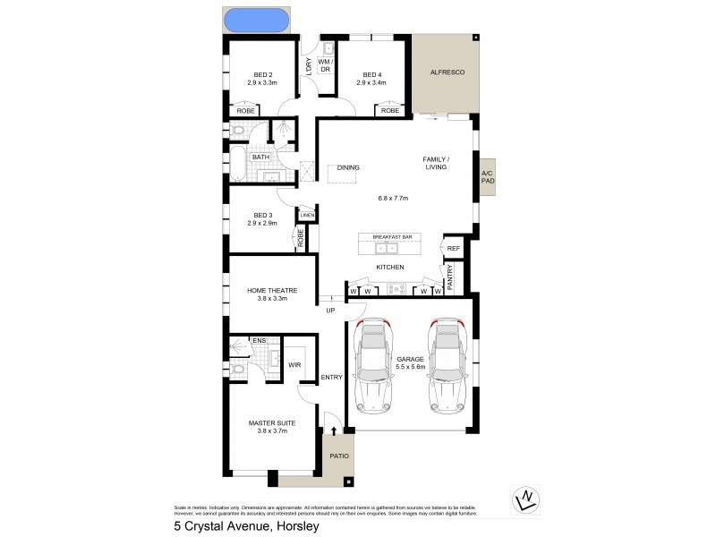 5 Crystal Avenue, Horsley NSW 2530 Floorplan