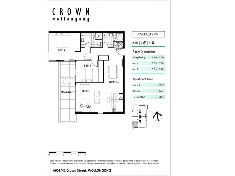 A603/41 Crown Street, Wollongong NSW 2500 Floorplan