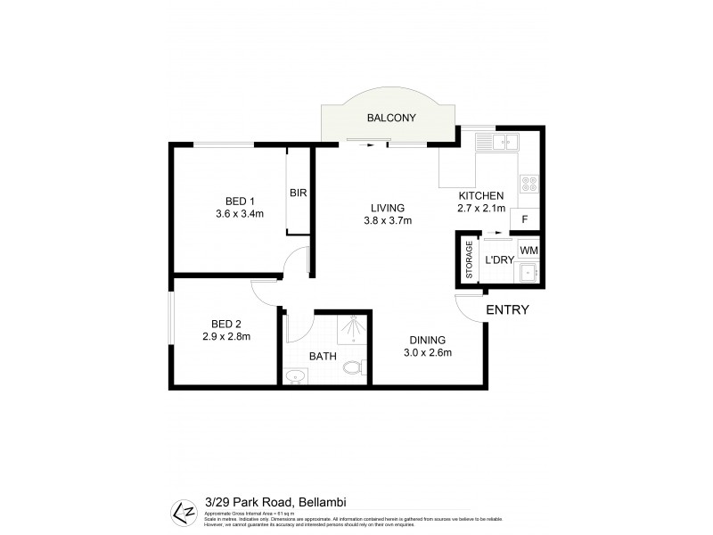 3/29 Park Road, Bellambi NSW 2518 Floorplan