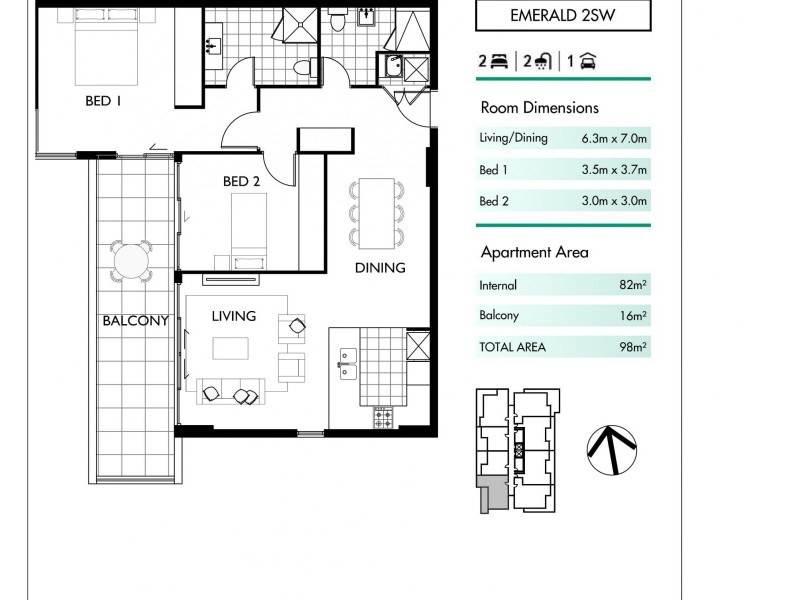 A603/41 Crown Street, Wollongong NSW 2500 Floorplan
