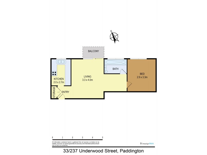 33/237 Underwood Street, Paddington NSW 2021 Floorplan