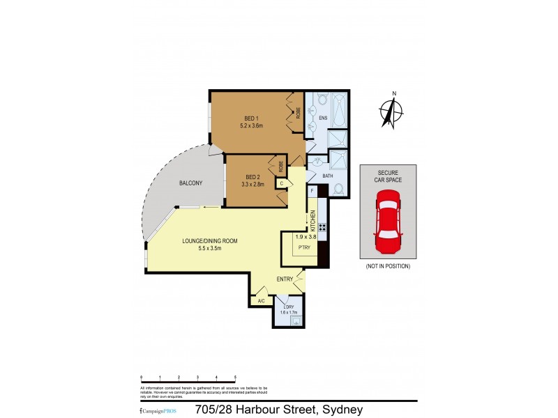 705 / 28 Harbour Street, Sydney NSW 2000 Floorplan