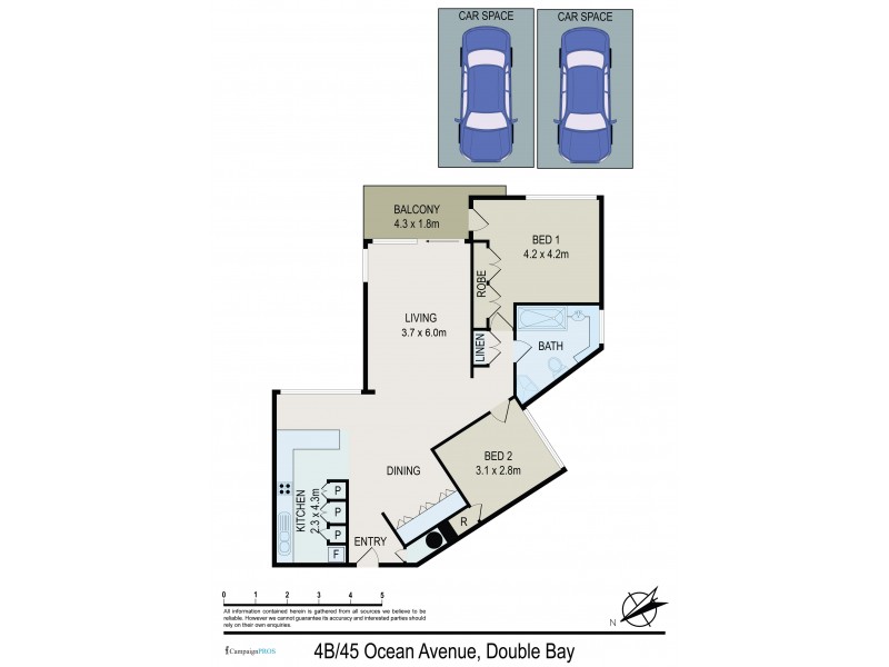 4B/45 Ocean Avenue, Double Bay NSW 2028 Floorplan
