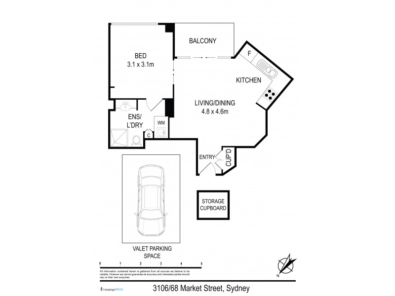 3106 / 68 Market Street, Sydney NSW 2000 Floorplan