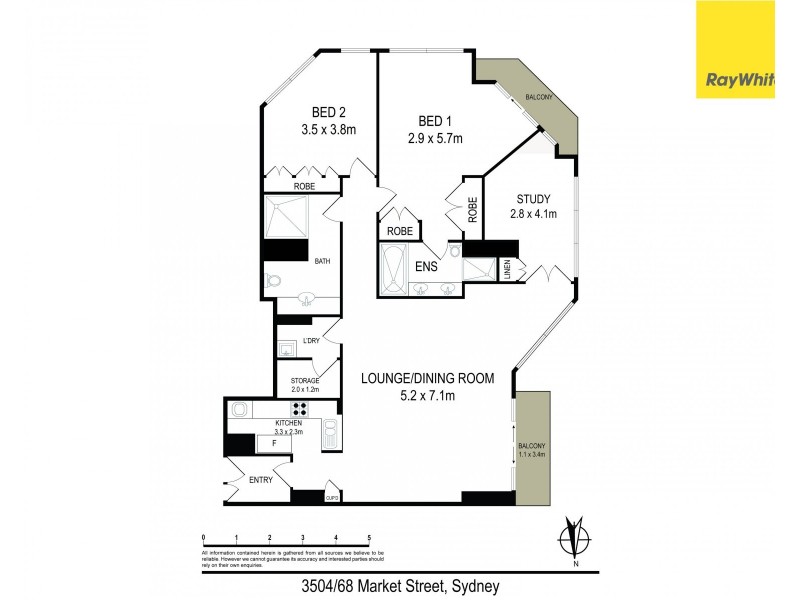 3504 / 68 Market, Sydney NSW 2000 Floorplan