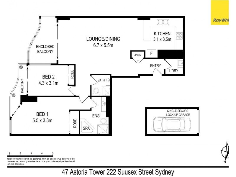 47 / 222 Sussex Street, Sydney NSW 2000 Floorplan