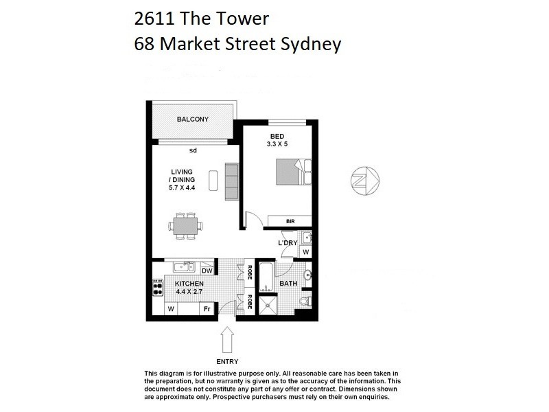 2611 / 68 Market Street, Sydney NSW 2000 Floorplan