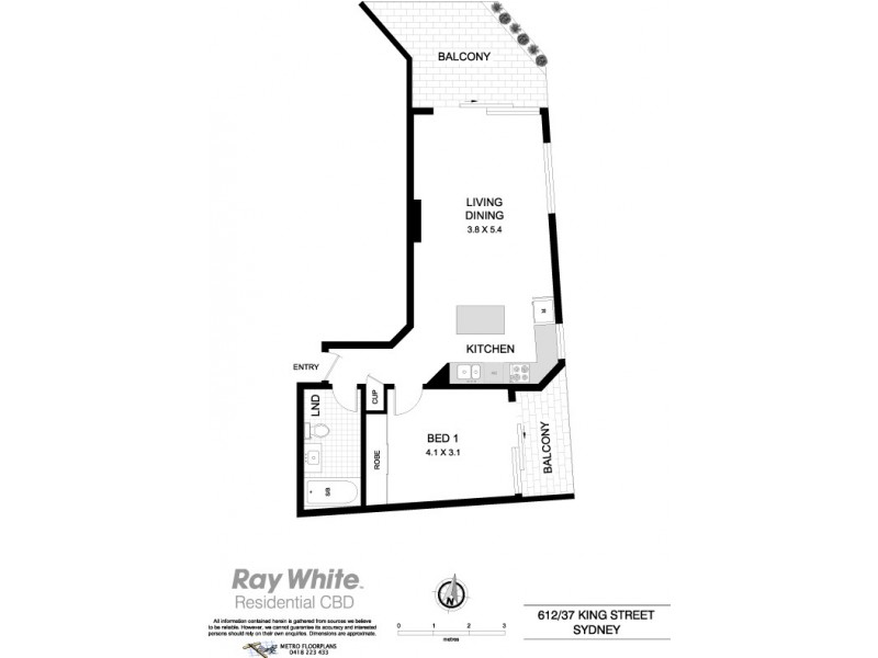 612 / 37 King Street, Sydney NSW 2000 Floorplan