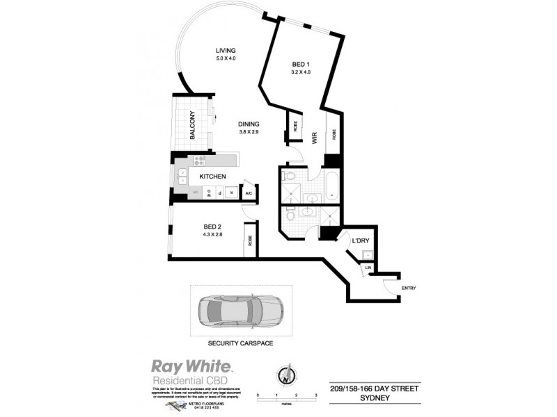 209 / 158 Day Street, Sydney NSW 2000 Floorplan