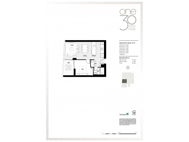 1304 / 130 Elizabeth Street, Sydney NSW 2000 Floorplan