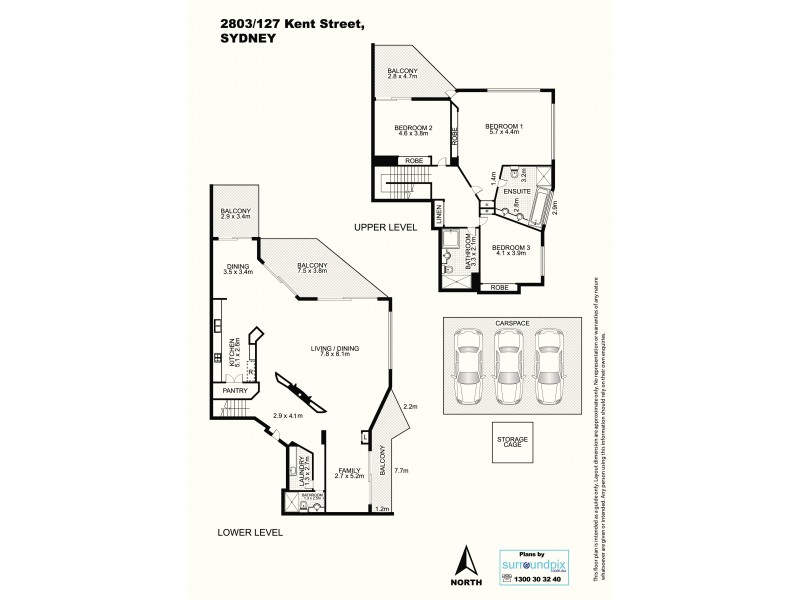 2803 / 127 Kent Street, Sydney NSW 2000 Floorplan