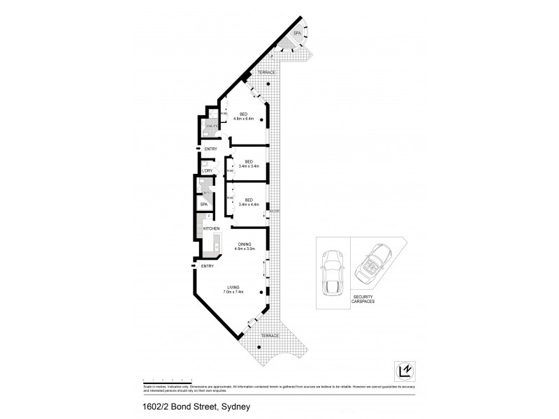 1602 / 2 Bond Street, Sydney NSW 2000 Floorplan