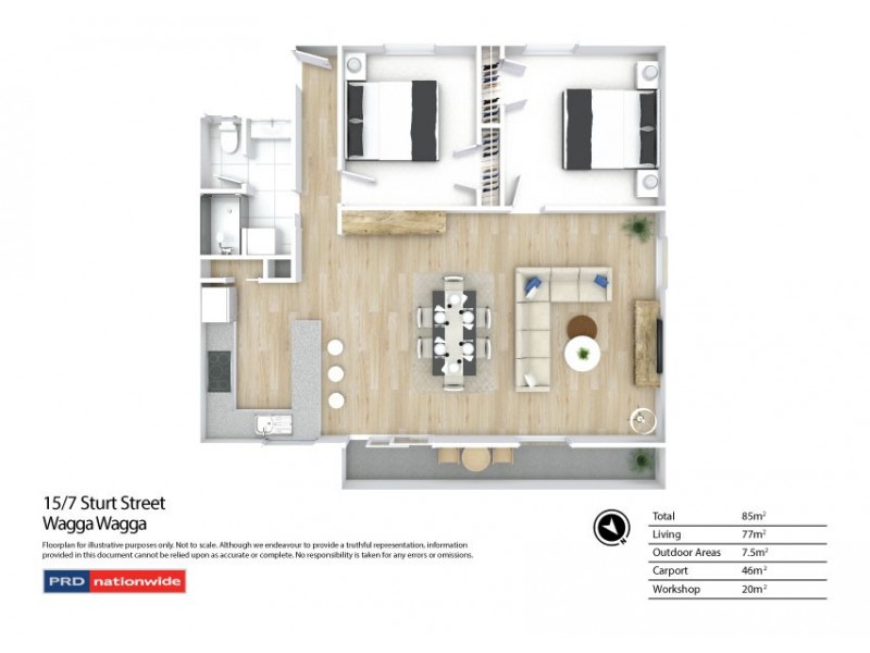 15/7 Sturt Street, Wagga Wagga NSW 2650 Floorplan