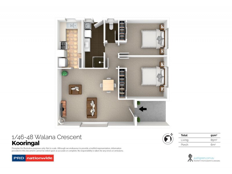 1/46-48 Walana Crescent, Kooringal NSW 2650 Floorplan
