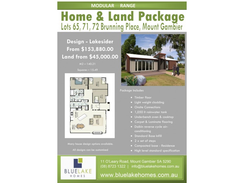 Lot 65 Bruning Place, Mount Gambier SA 5290