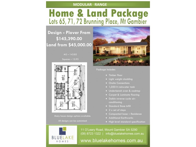 Lot 65 Bruning Place, Mount Gambier SA 5290