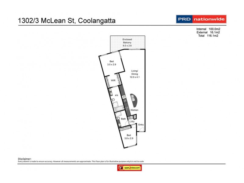 1302/3 McLean Street, Coolangatta QLD 4225 Floorplan