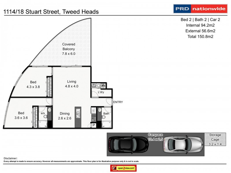 1114/18 Stuart Street, Tweed Heads NSW 2485 Floorplan