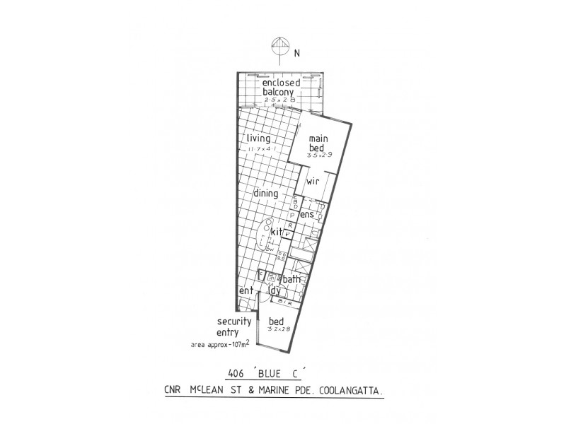 406/3 McLean Street, Coolangatta QLD 4225 Floorplan
