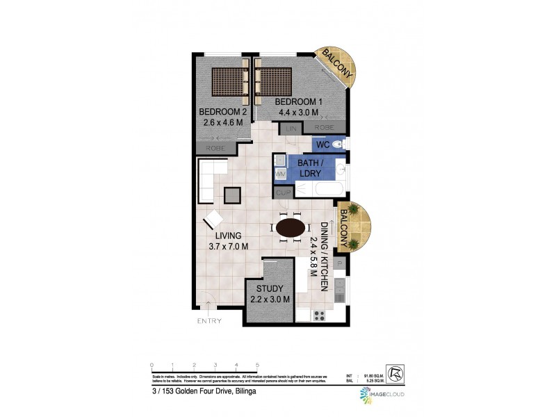 3/153 Golden Four Drive, Bilinga QLD 4225 Floorplan