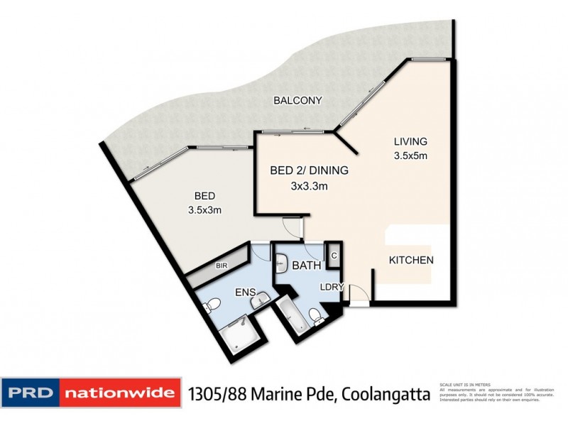 1305/88 Marine Pde, Coolangatta QLD 4225 Floorplan