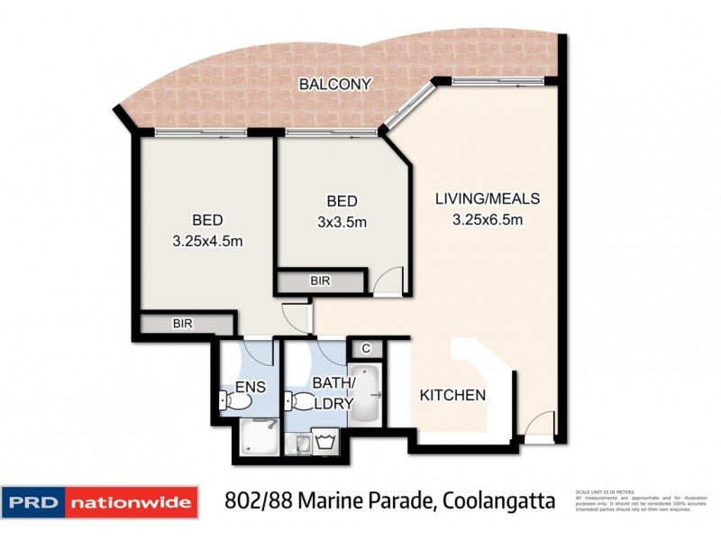 802/88 Marine Pde, Coolangatta QLD 4225 Floorplan