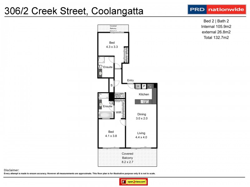 306/2 Creek St, Coolangatta QLD 4225 Floorplan