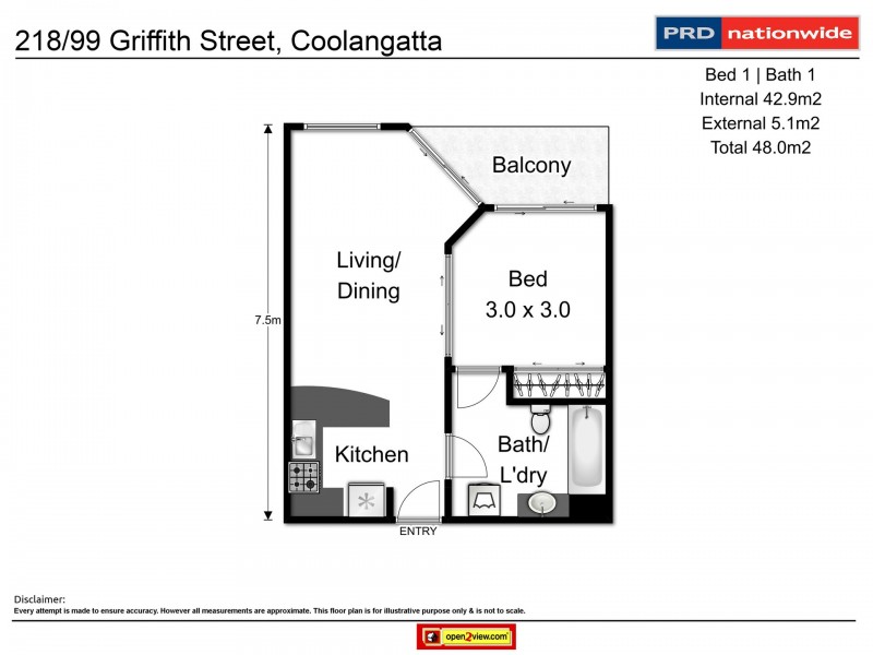 218/99 Griffith St, Coolangatta QLD 4225 Floorplan