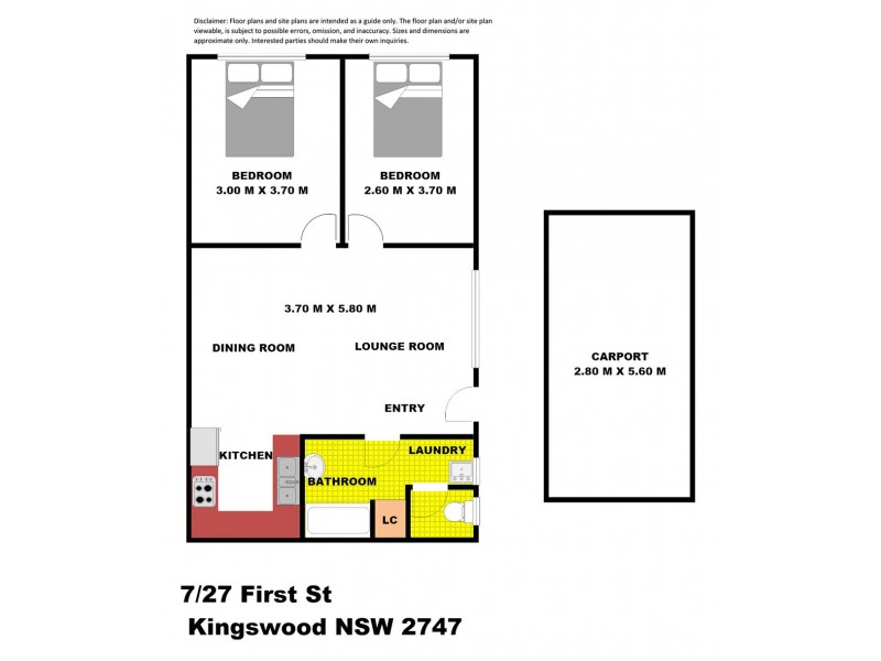 7/27 First Street, Kingswood NSW 2747 Floorplan