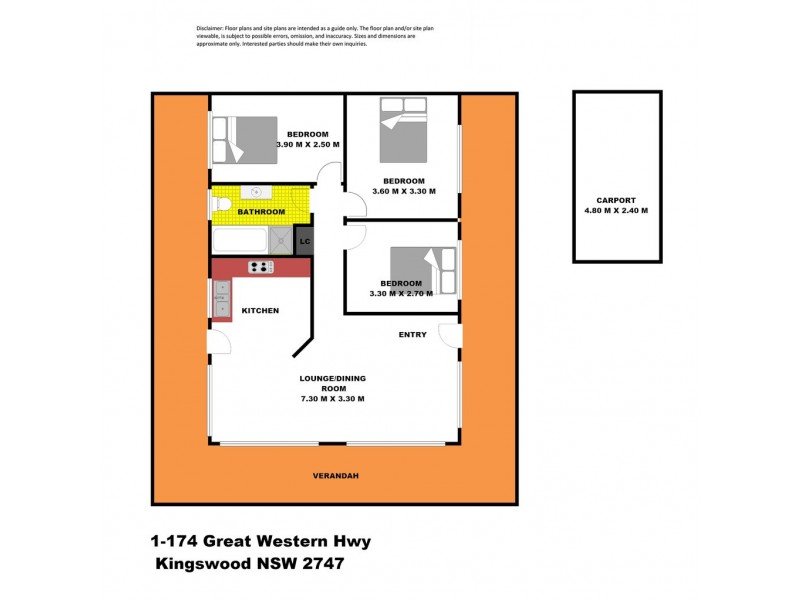1/174 Great Western Highway, Kingswood NSW 2747 Floorplan
