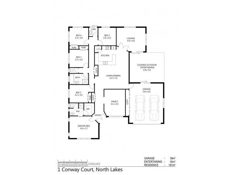 1 Conway Court, North Lakes QLD 4509 Floorplan