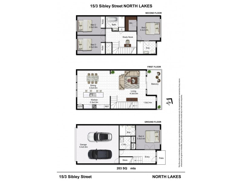 15/3 Sibley Street, North Lakes QLD 4509 Floorplan