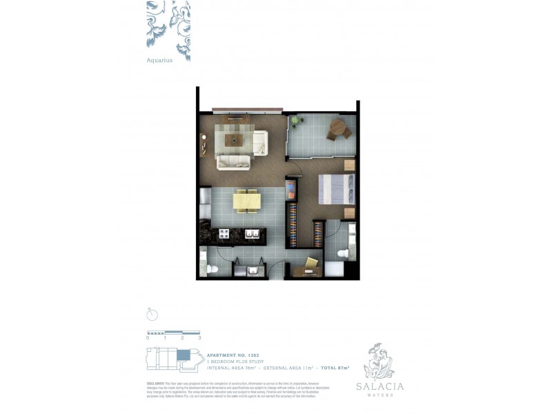 1202/1 Sunset Avenue, Paradise Point QLD 4216 Floorplan