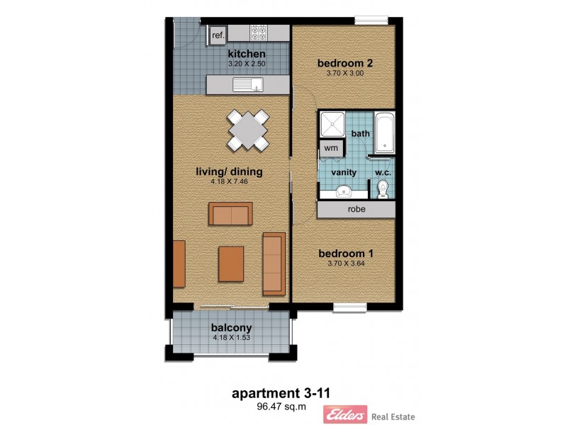3/14-16 Hurtle Parade, Mawson Lakes SA 5095 Floorplan